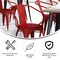 Emma and Oliver Alva Metal Indoor-Outdoor Stacking Chair with Vertical Slat Back, Arms and All-Weather Polystyrene Seat